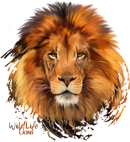 Lion Download Free Png - Lion Watercolor Clipart (557x600), Png Download