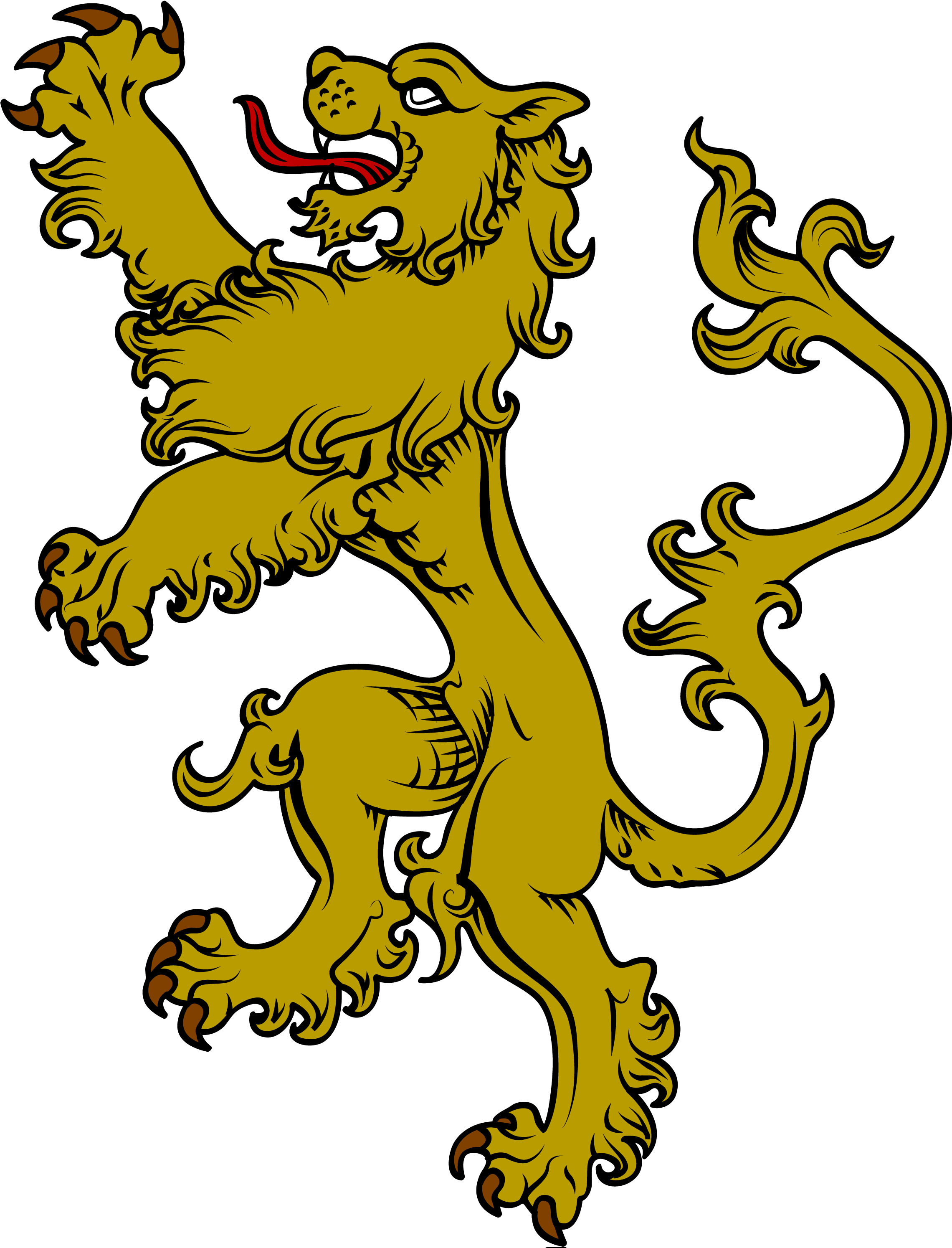 Heraldic Lion Crest Png - Gold Lion Coat Of Arms Clipart (2288x3000), Png Download
