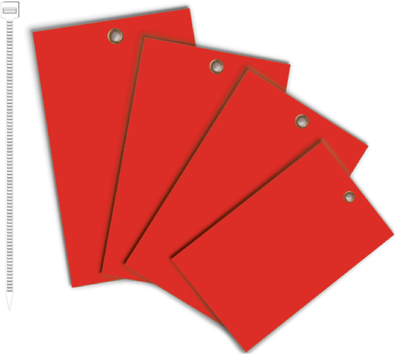 Red Write-on Vinyl Tag - Cardstock Equipment Tags Clipart (600x520), Png Download