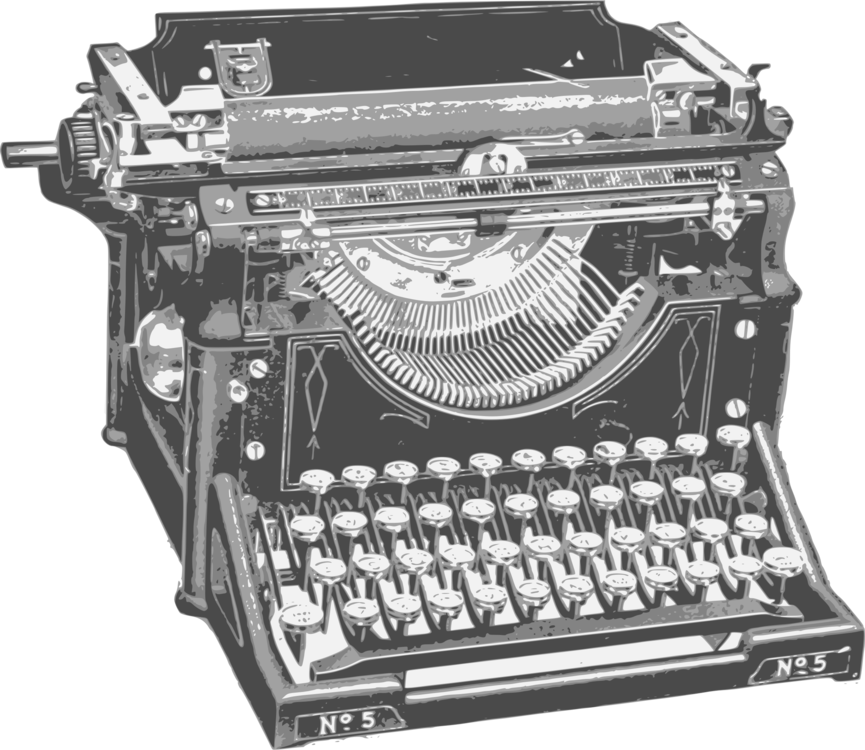 Typewriter Machine Office Supplies Invention - Typewriter Invention Clipart (865x750), Png Download