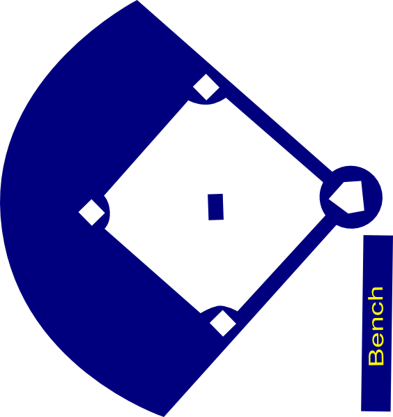 Baseball Field Navy Clip Art - Baseball Diamond Silhouette - Png Download (564x598), Png Download