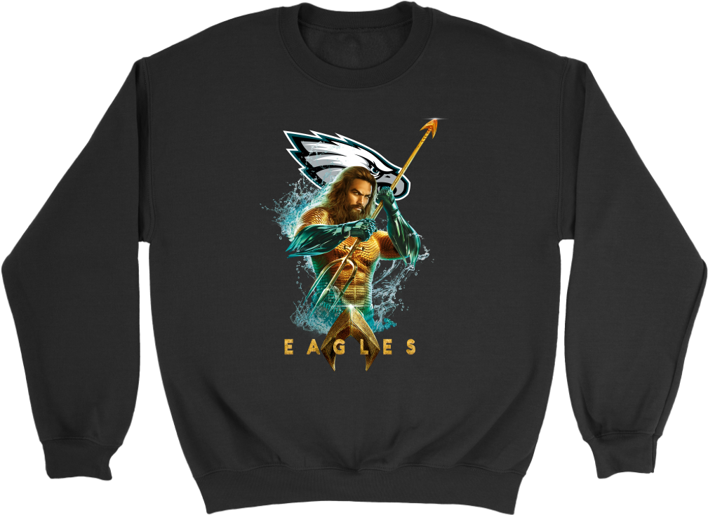 Philadelphia Eagles Aquaman Football Shirts Nfl - New Orleans Saints Christmas Shirt Clipart (1024x1024), Png Download