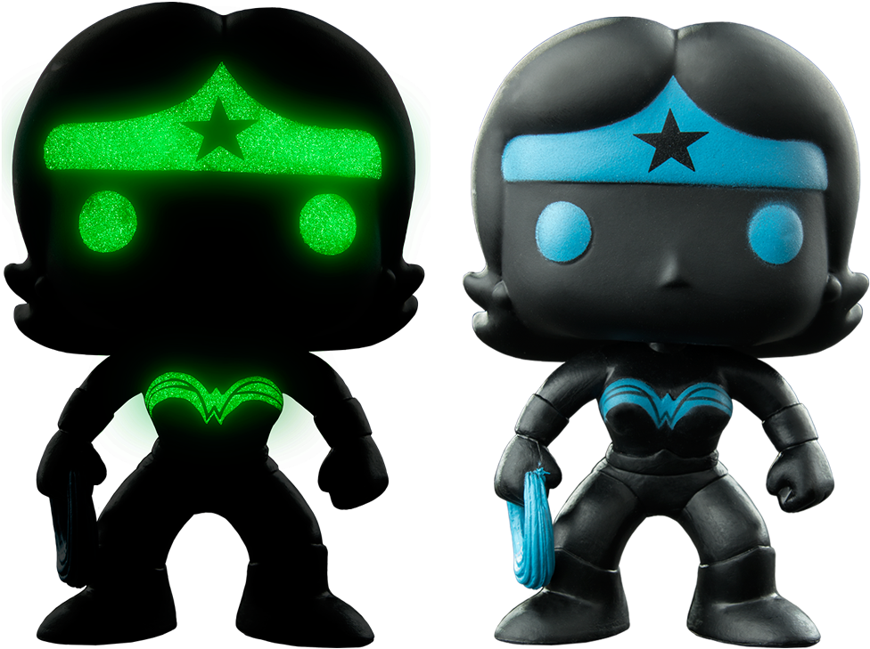 Justice League - Funko Pop Wonder Woman Glow In The Dark Clipart (1000x744), Png Download