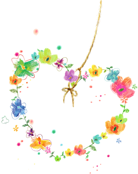 Floral Wreath Clipart Png - 手繪 背景 蝴蝶 愛心 Transparent Png (600x591), Png Download