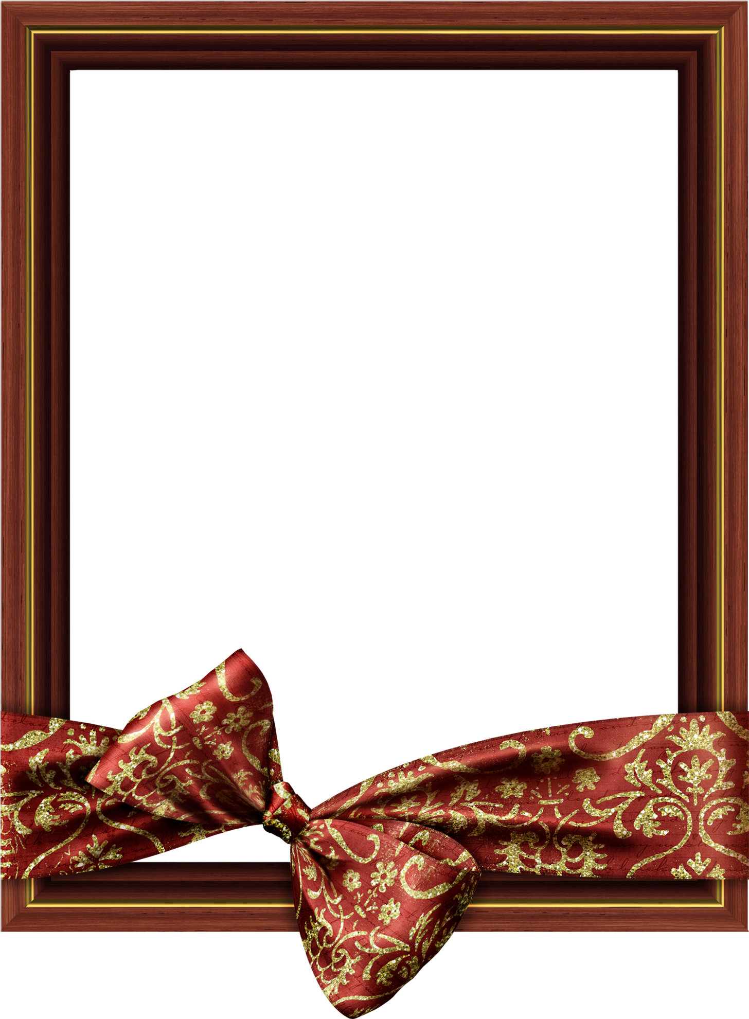 Brown Classic Transparent Png Frame With Bow Clipart (1500x2005), Png Download