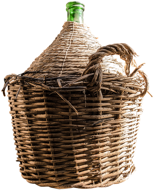 Balloon Wine Balloon Balloon Bottle Basket Bottle - Wicker Clipart (578x720), Png Download