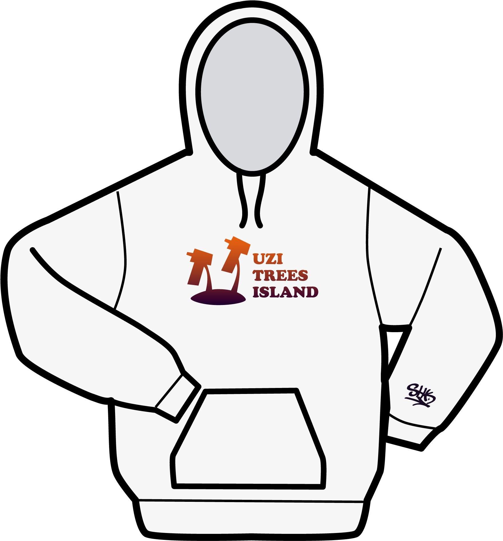 Image Of Uzi Hoodie - Hoodie Template Clipart (1757x1891), Png Download