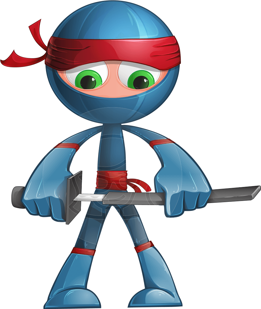 Sachi The Flexible Ninja - Cool Simple Cartoon Characters Clipart (894x1061), Png Download