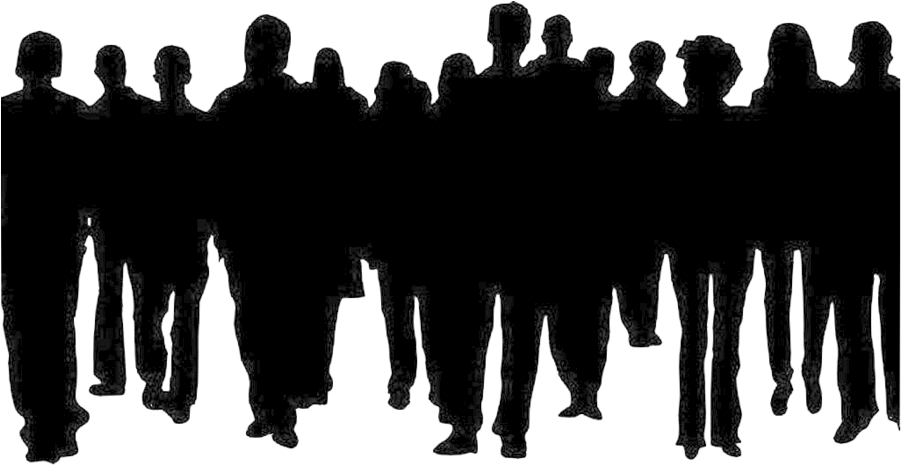 Crowd Of People Clipart Clip Art - Shadow Crowd Of People - Png Download (901x465), Png Download