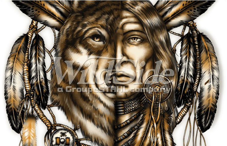 Indian And Wolf Dreamcatcher The Wild Side Clipart (767x492), Png Download
