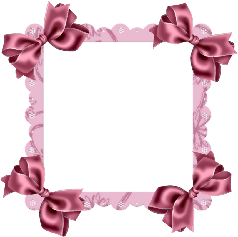 Pink Transparent Frame With Bow - Pink Frame With Bow Png Clipart (809x804), Png Download