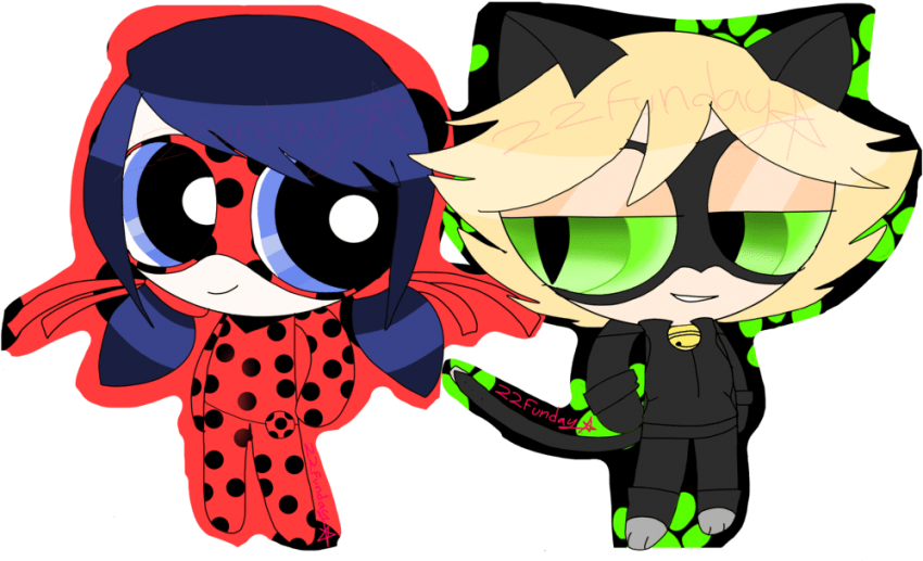 Free Png Download Ladybug And Cat Noir By 22funday - Miraculous Ladybug End Cat Noir Clipart (850x517), Png Download