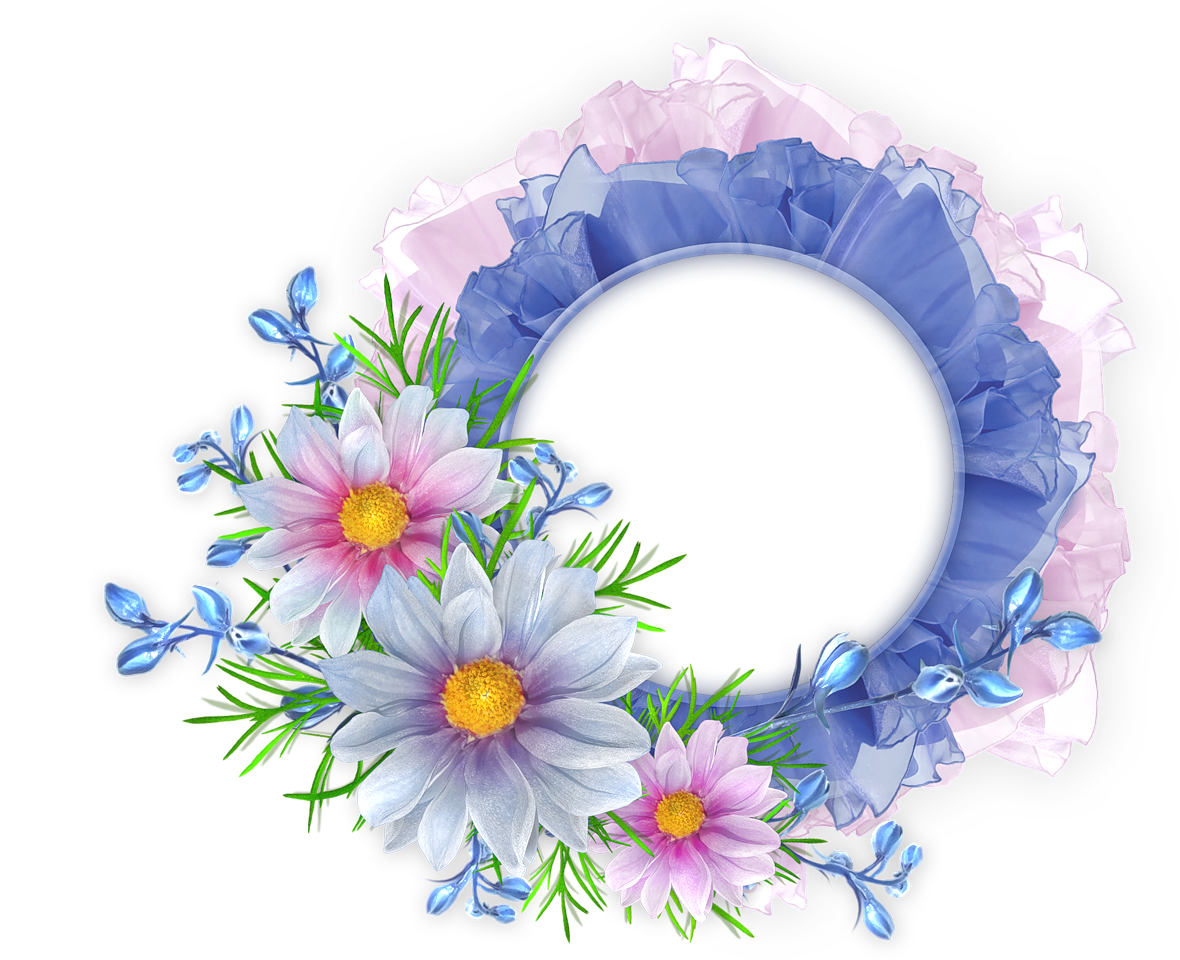 Blue Flower Borders And Frames Download Clipart (1180x960), Png Download