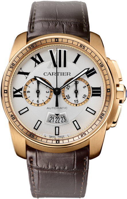 Watches Png Image - Calibre De Cartier Chronograph Clipart (1000x1000), Png Download
