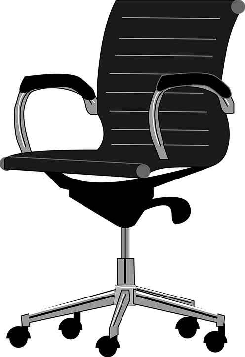 Black Office Chair - Office Chair Clipart - Png Download (496x720), Png Download