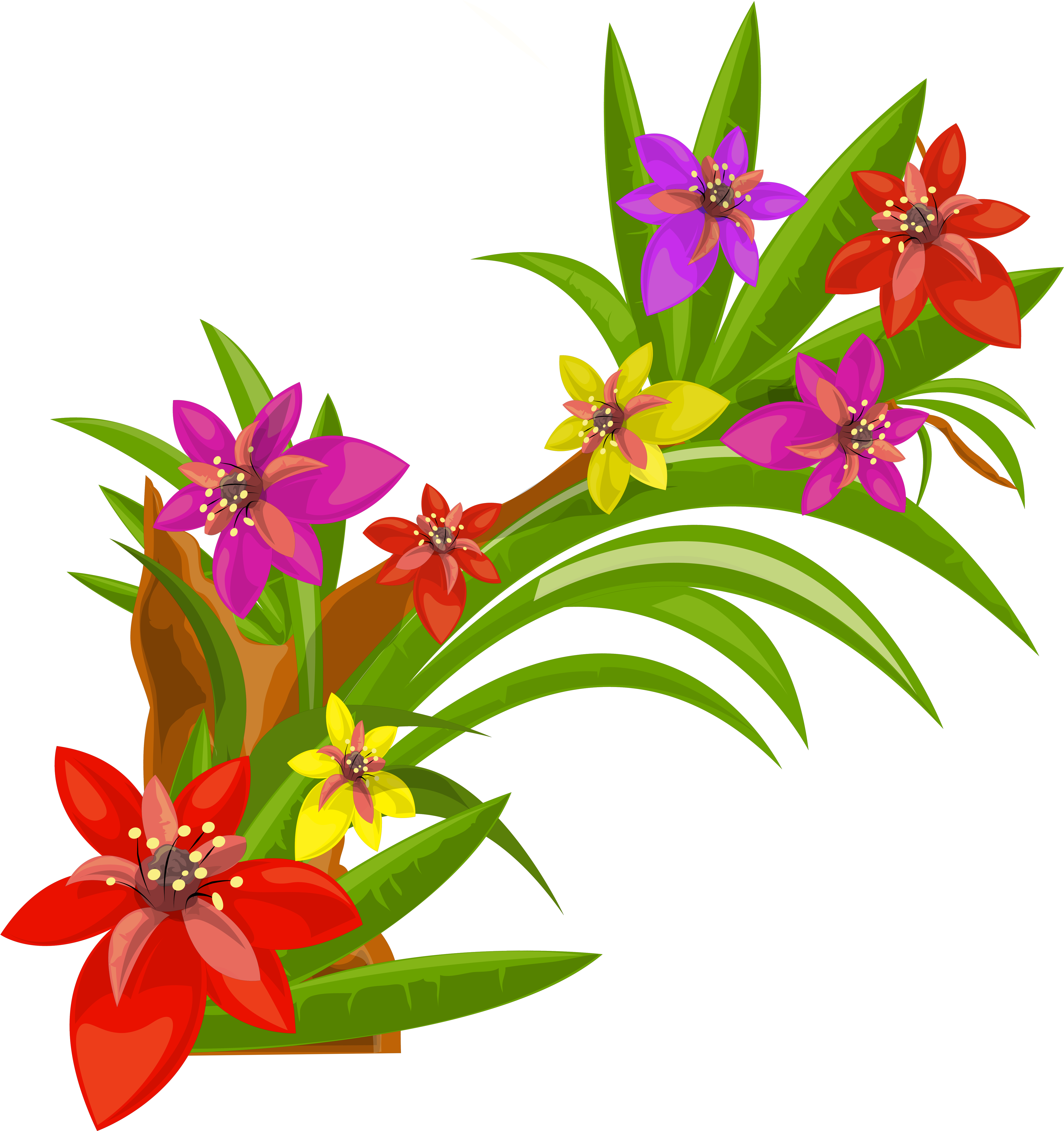 Exotic Flowers Decoration Png Image - Flowers Decoration Images Png Clipart (5794x5968), Png Download