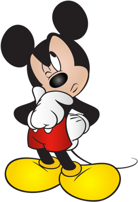 Free Png Download Mickey Mouse Free Clipart Png Photo - Mickey Mouse Thinking Transparent Png (480x708), Png Download