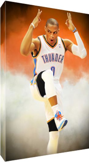Details About Russell Westbrook Oklahoma City Thunder - Slam Dunk Clipart (600x600), Png Download