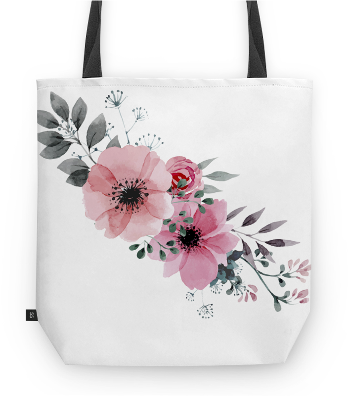 Bolsa Flores Rosas De Bárbara Diasna Clipart (704x801), Png Download