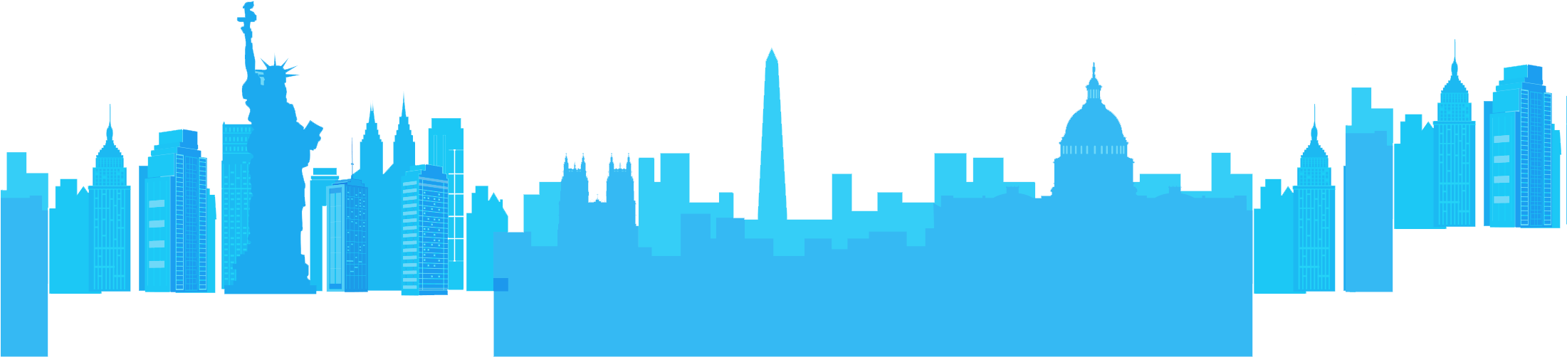 Wow, What A Ride - Statue Of Liberty Silhouette Clipart (2200x515), Png Download