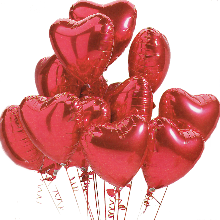 728 X 728 2 - Red Foil Heart Balloons Clipart (728x728), Png Download