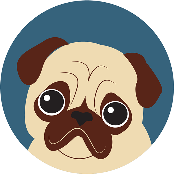 Gritty Pug Coffee On Behance - Pug Clipart (601x601), Png Download