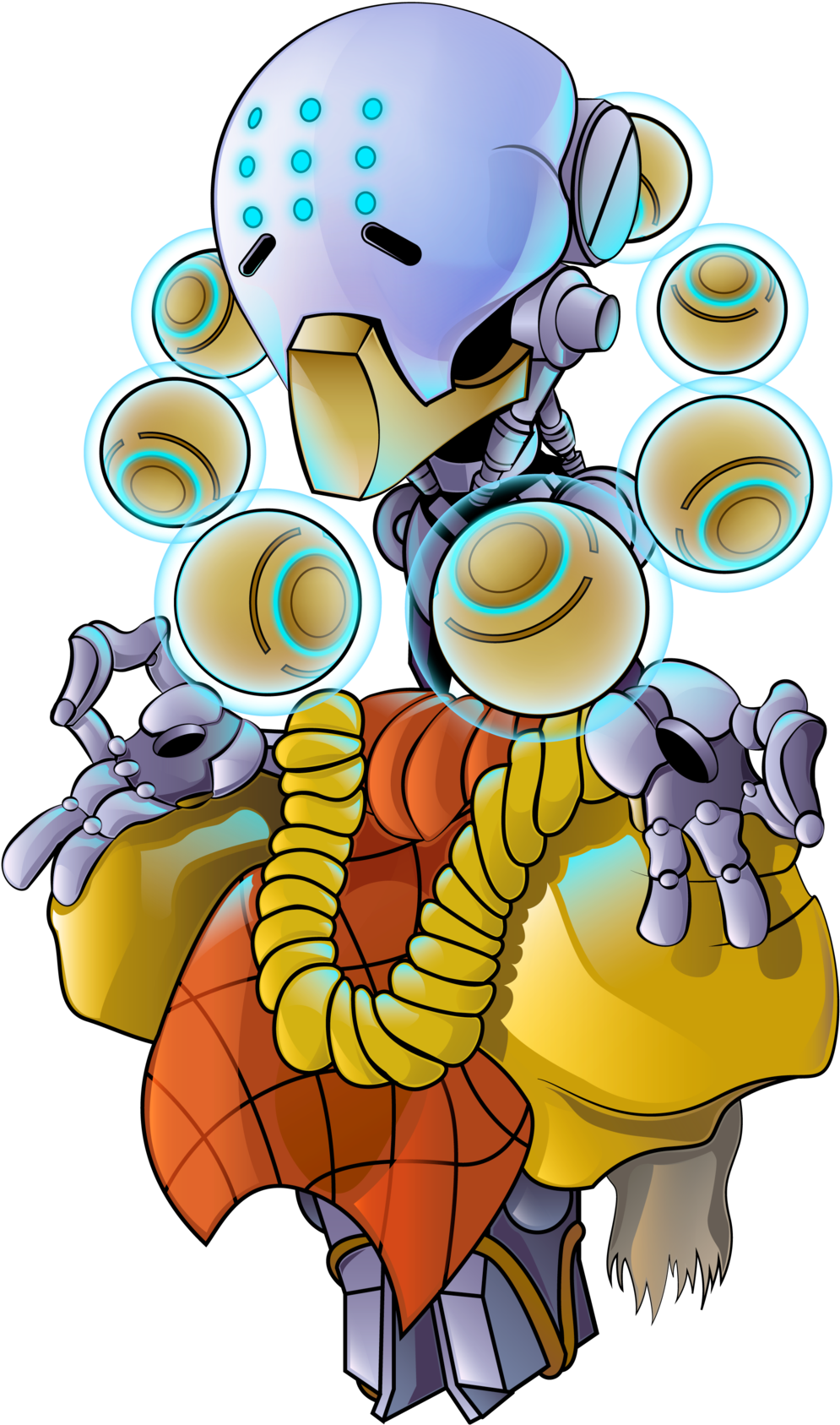 Zenyatta Png - Overwatch Zenyatta Chibi Png Clipart (1024x1717), Png Download