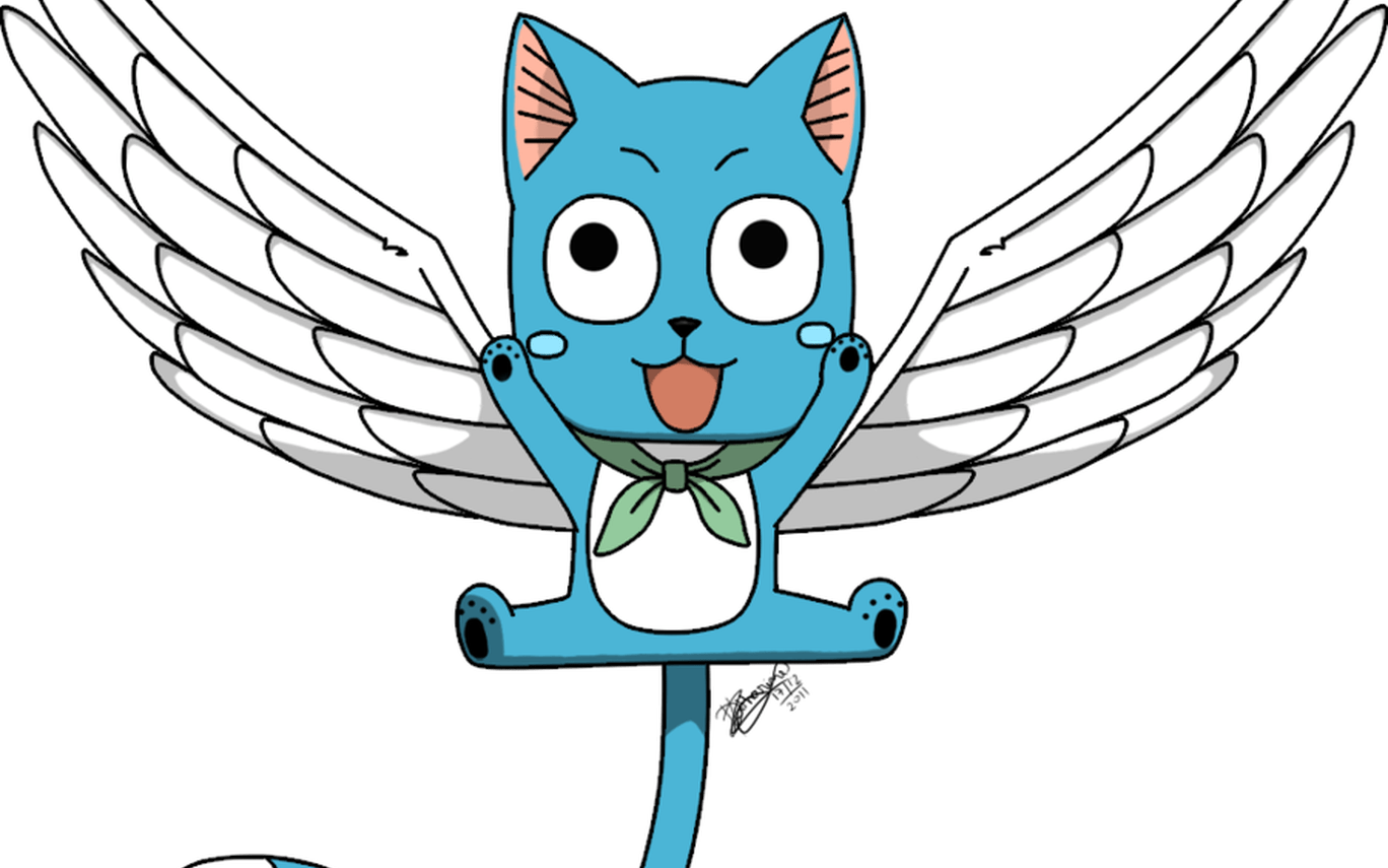 Happy The Cat From Fairy Tale Happy Fairy Tail By - Png Fairy Tail Happy Clipart (1368x855), Png Download