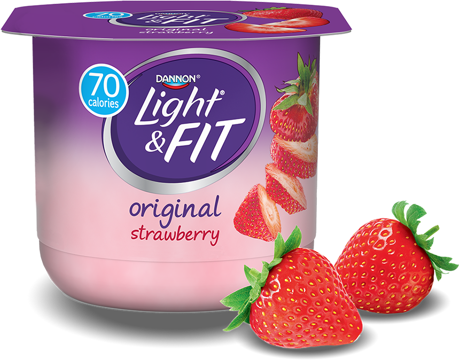 Strawberry Nonfat Yogurt - Yogurt Light & Fit Clipart (1140x810), Png Download