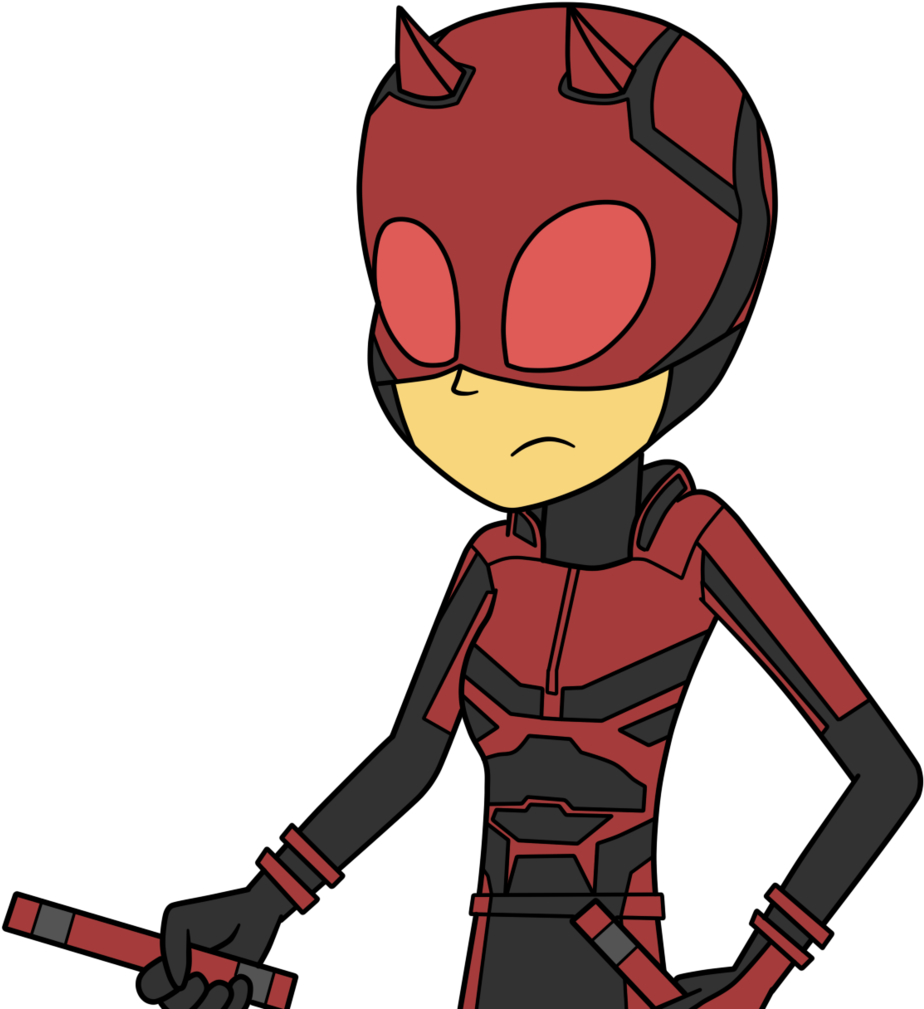 Eagc7, Baton, Clothes, Costume, Daredevil, Daredevil - Cartoon Clipart (942x1024), Png Download