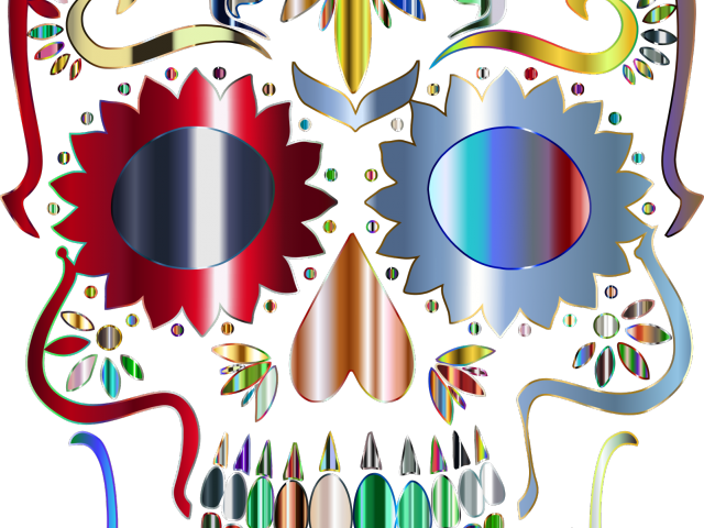 Sugar Skull Clipart Transparent Background - White Sugar Skull Png (640x480), Png Download