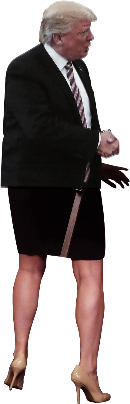 Donald Trump Image With A Woman In Heels Behind It Clipart (429x1329), Png Download