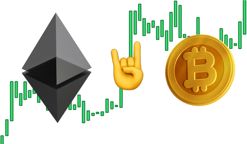 Bitcoin Vs Ethereum - Bitcoin And Ethereum Png Clipart (800x457), Png Download