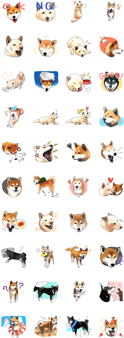 Japanese Shiba Inu Sticker - Cartoon Clipart (400x1083), Png Download