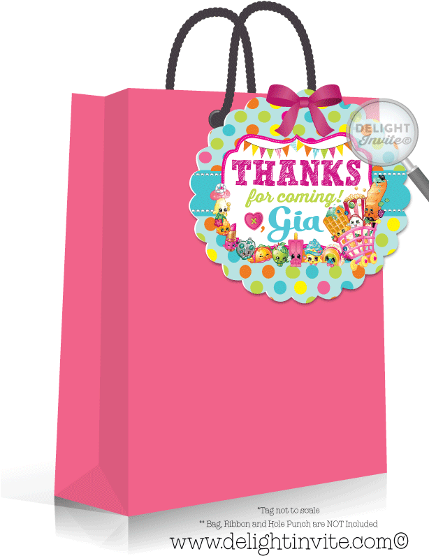 Shopkins Favor Tags [di-694ft] - Thank You Cards Shopkins Clipart (613x822), Png Download