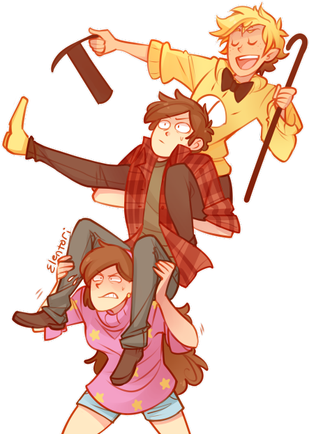 Наклейка Bill Cipher X Dipper Pines X Mabel Pines » - Gravity Falls Dipper Mabel And Bill Clipart (500x651), Png Download