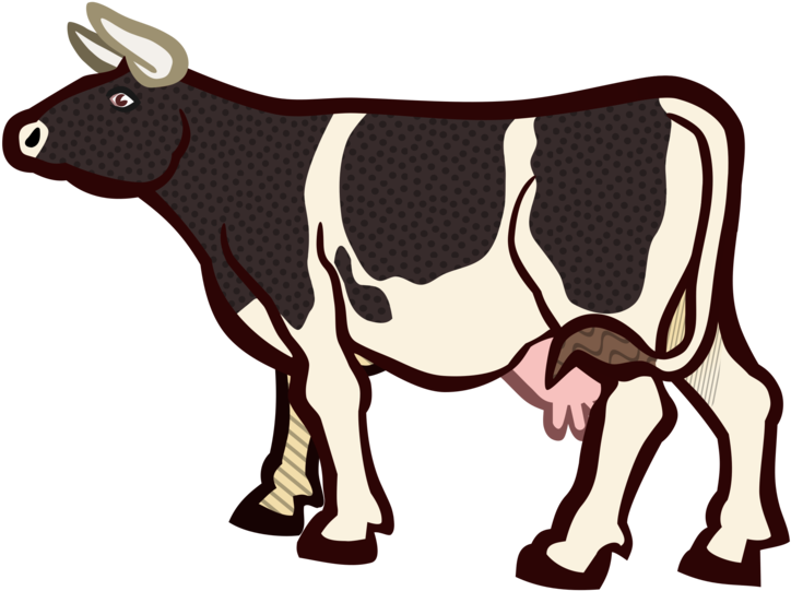 Cattle Clipart Guernsey Cow - Cow And Buffalo Cartoon - Png Download (775x750), Png Download