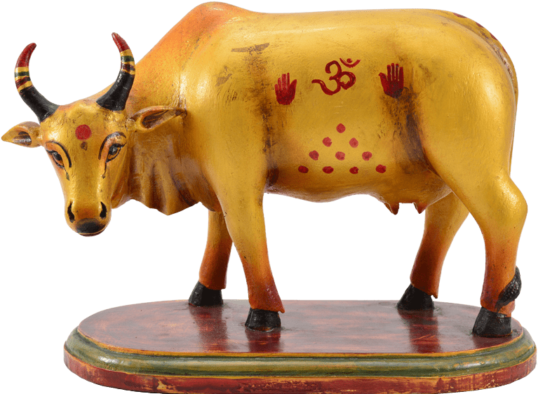 Golden Cow Figurine 1 - Golden Cow Clipart (800x800), Png Download