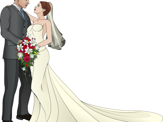 Couple Clipart Marriage - Wedding Couple Clipart - Png Download (640x480), Png Download