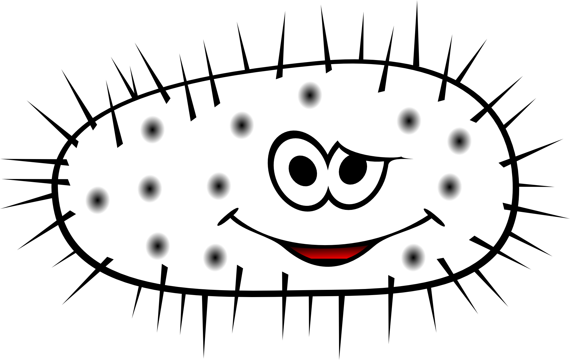 Bacteria Clipart Black And White - Germs Cartoon Black And White - Png Download (1969x1247), Png Download