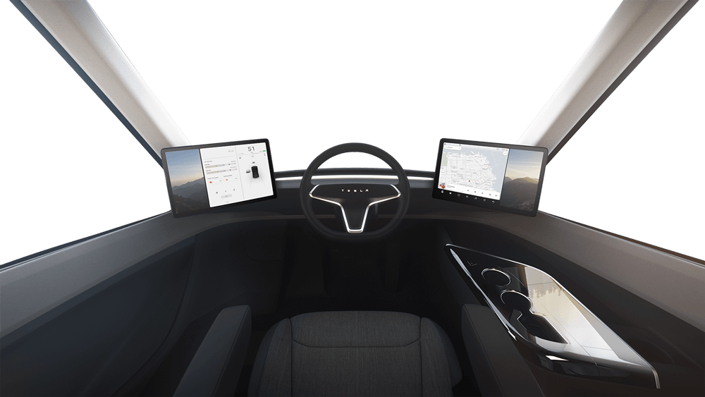 Tesla Semi Truck Interior - New Electric Semi Truck Tesla Clipart (1000x563), Png Download