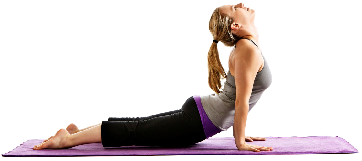 Woman Performing Yoga On Mat Png Image - Human Doing Yoga Png Clipart (1280x652), Png Download