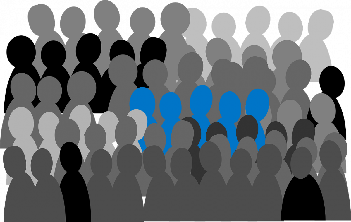 Standing Out In The Crowd - Cancer Patients In Group Clipart (1200x758), Png Download
