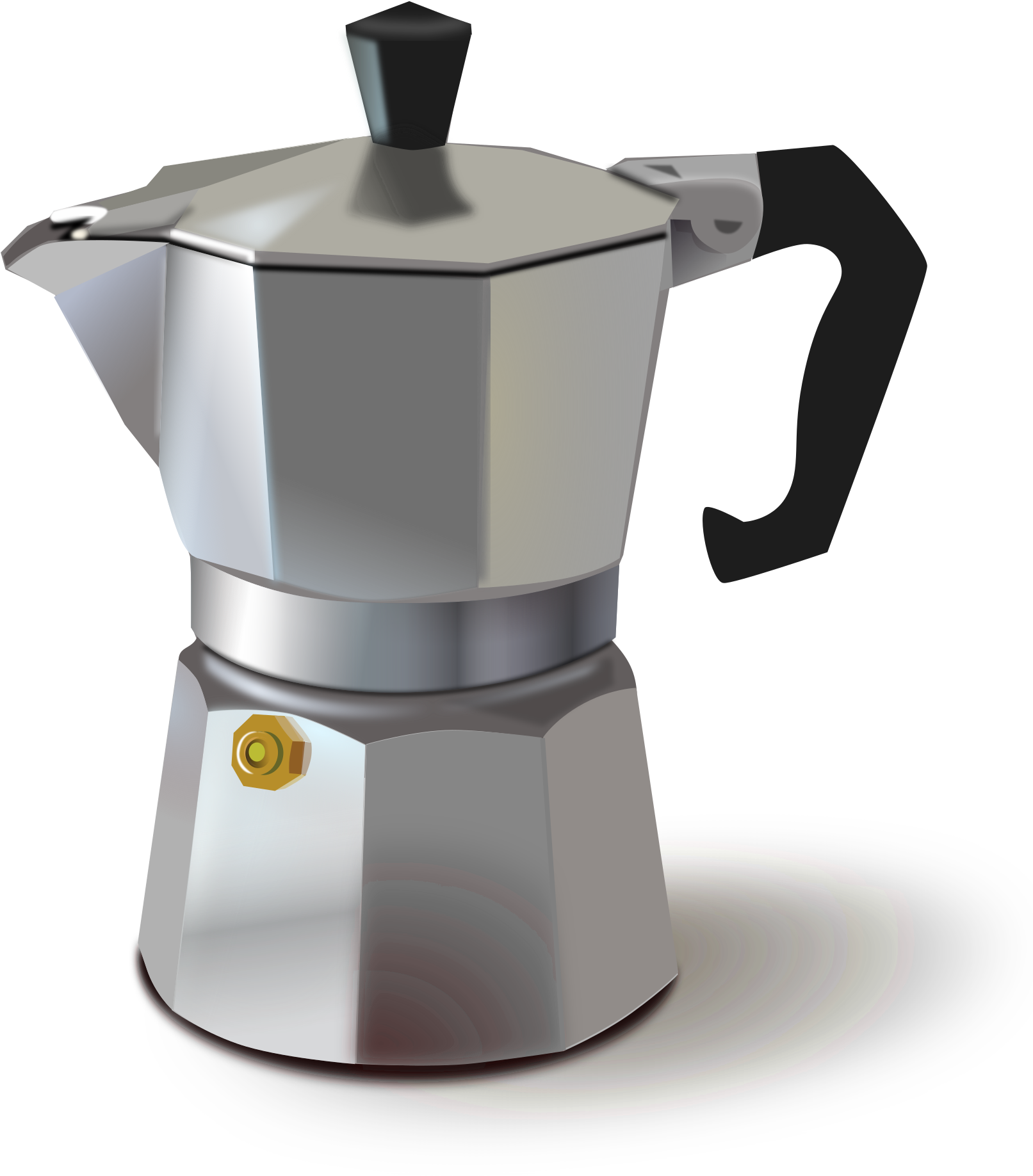 Italian Coffee Maker - Metal Italian Coffee Maker Clipart (1697x2400), Png Download