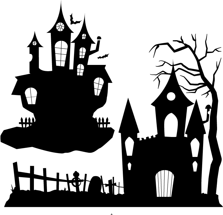 Halloween Ghost Party Clip Art - Halloween Castle Vector - Png Download (800x800), Png Download