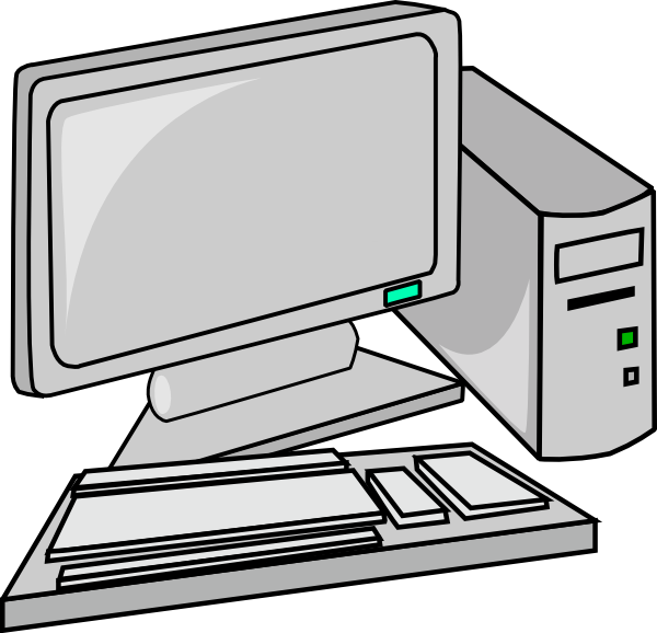 Desktop Clipart - Gambar Komputer Hitam Putih - Png Download (600x578), Png Download