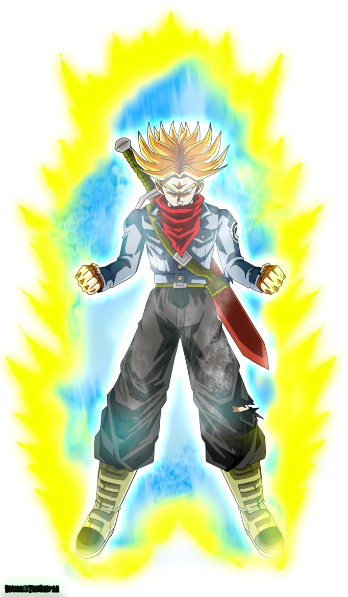 Trunks Super Saiyajin Rage - Future Trunks Ssj Rage Clipart (681x1173), Png Download