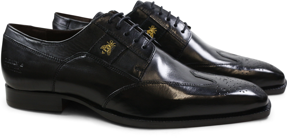 Derby Shoes Woody 6 Black Embrodery Bee Strap Suede - Slip-on Shoe Clipart (1024x1024), Png Download