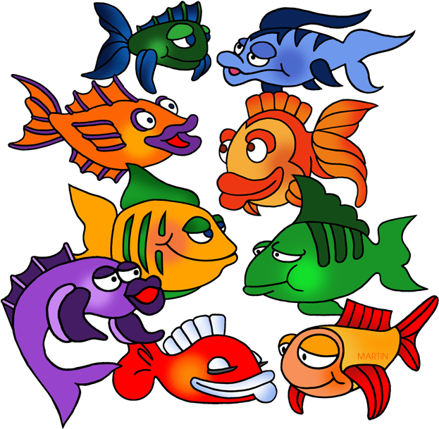 Animals Clip Art By Phillip Martin, School Of Fish - Phillip Martin Clipart Fish - Png Download (648x648), Png Download