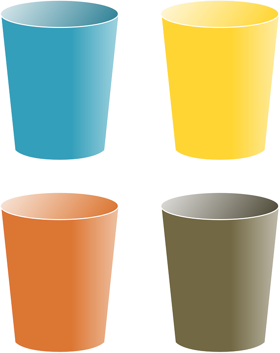 Tumbler Cup Glass - 4 Cups Clip Art - Png Download (572x720), Png Download